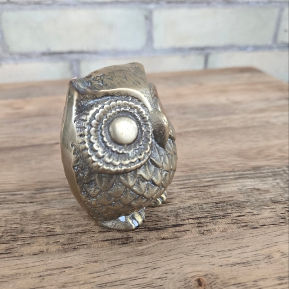 Vintage Brass Owl - Picture 3 of 6
